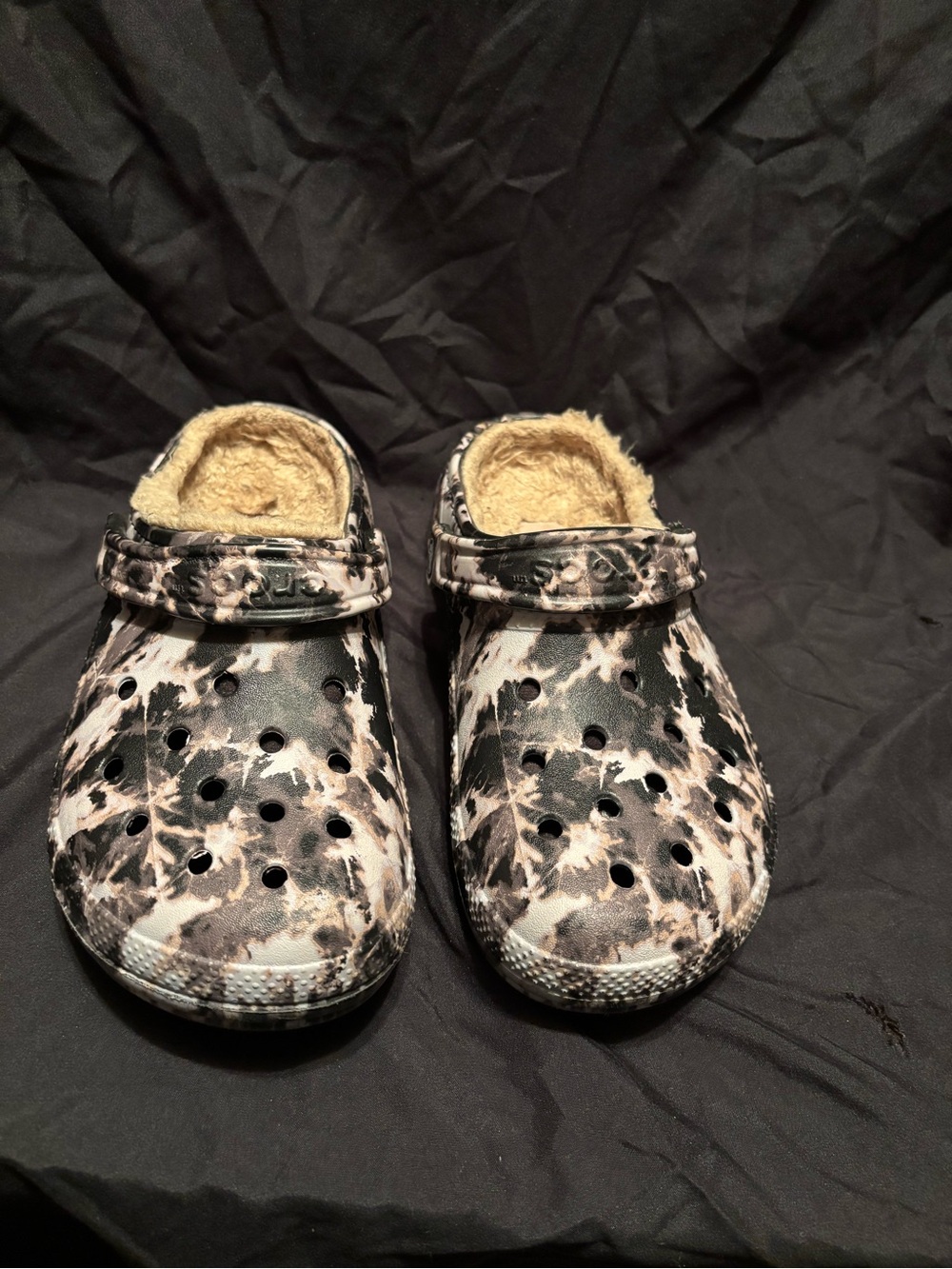 Black & Cream Clog with Cozy Lining